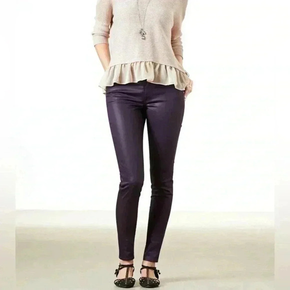 American Eagle Outfitters Denim - American Eagle Outfitters Coated High Rise  Skinny Jeans Jeggings Purple Size 4